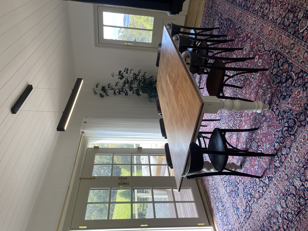 10-person dining area with garden views — The Cottage at Flowerpot, Southern Tasmania